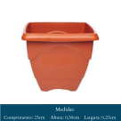 VASO  QUADRADO MEDIO 5,5  LITROS  TERRACOTA   6718