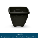VASO  QUADRADO  PEQUENO   PRETO 1 LITROS  6723