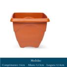 VASO  QUADRADO  PEQUENO   TERRACOTA  1 LITROS  6725