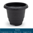 VASO REDONDO  P 1,70    LITROS  PRETO  233