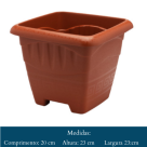 VASO QUADRADO   M  6    LITROS  TERRA COTA  311