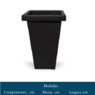 VASO  ELEGANCE  QUADRADO MEDIO  4,5   LITROS  PRETO  6863