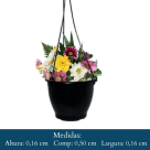 VASO  REDONDO  PEQUENO  1,7  LITROS   PRETO  COM  ALCA  6790