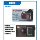 RÁDIO RECARREGÁVEL PORTÁTIL AM FM USB SD LIVSTAR CNN 966