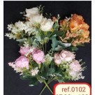 FLOR ARTIFICIAL ROSA COM 10 GALHOS