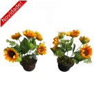 FLOR ARTIFICIAL GIRASSOL COM VASO