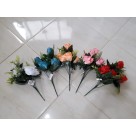 FLOR ARTIFICIAL ROSA COM 5 GALHOS