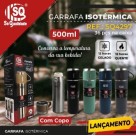 GARRAFA ISOTERMICA EM AÇO INOXIDAVEL DE 500ML SQ4297