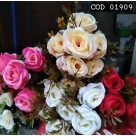 FLOR ARTIFICIAL DE PLASTICO 7 GALHOS