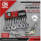 CHAVEIRO COM 2 ARGOLAS DE METAL CART COM 12 PÇS SQ4155