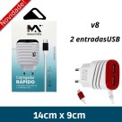 CARREGADOR DE BATERIA PARA TELEFONE CELULAR DE PAREDE MODELO TIPO V8  MAX-CAR75