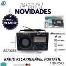Rádio Recarregável Portátil USB