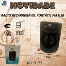 Rádio Recarregável Portátil USB